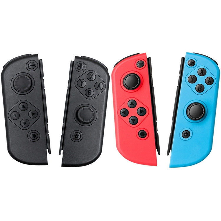 Bluetooth wireless joypad controller halves in black, red and blue