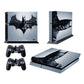 Batman graphic PS4 decal set with console and controller skins in dark tones