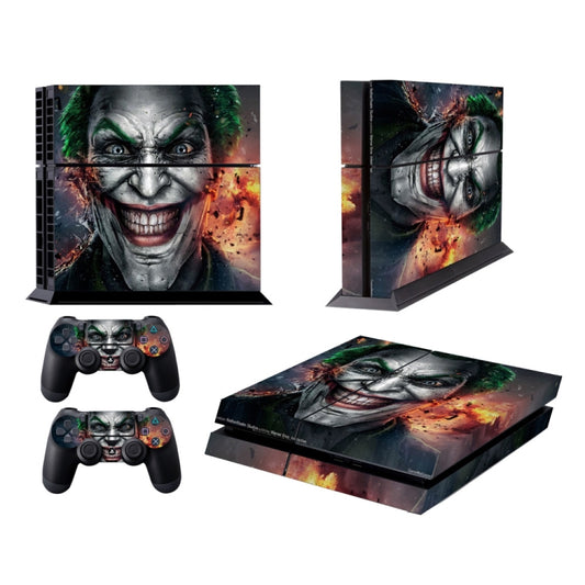 PlayStation 4 skin set with Joker-style face clown design for console and controllers