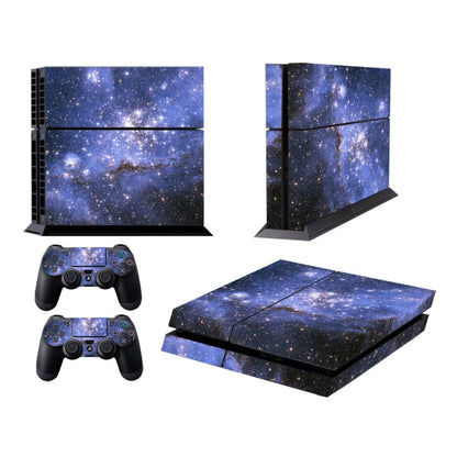 Starry sky PS4 skin sticker set with console panels, controller, and disc cover