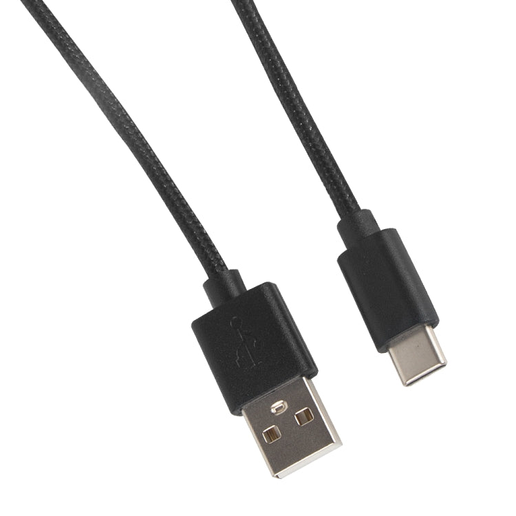 OIVO black braided USB-A to USB-C charging and data cable, metal connectors