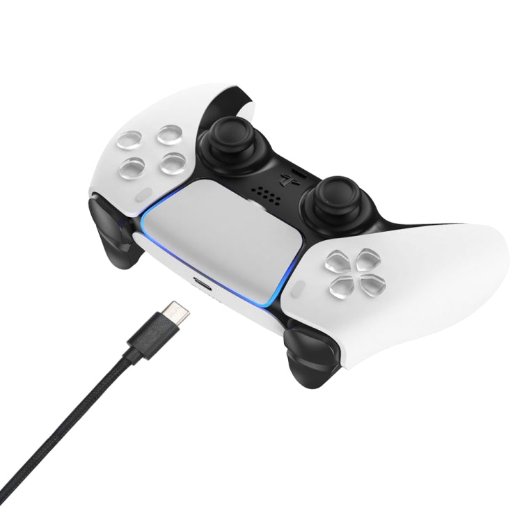 OIVO black braided USB charging cable connected to game controller
