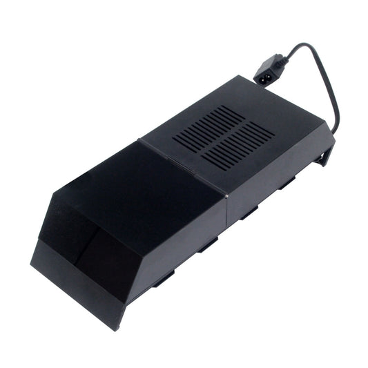 Black external SATA hard drive enclosure case with vented top and power cable