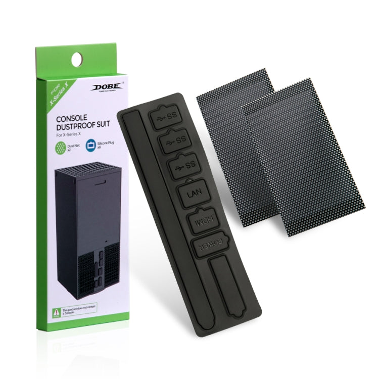 Console dust screen suit set with black mesh panels and button controller cover