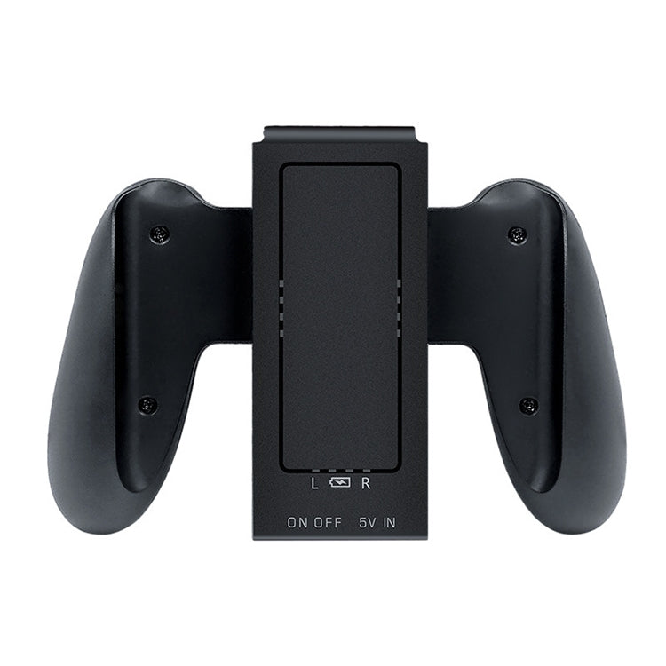 Black Joy-Con grip charger cradle with L and R indicators and ON/OFF 5V IN markings