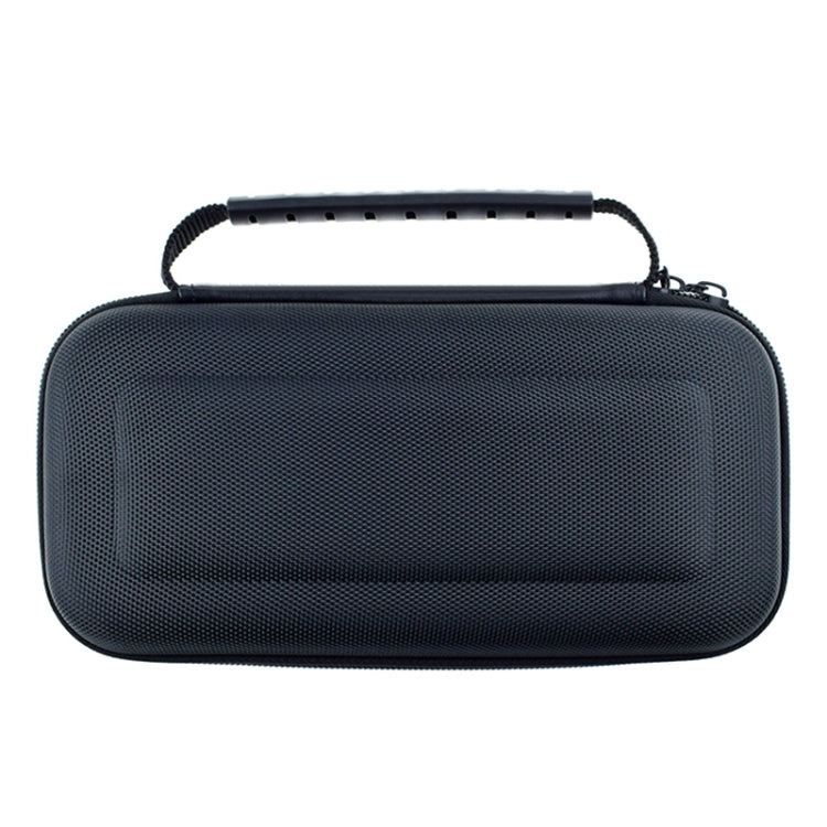 Portable Switch Lite storage case, dark textured exterior with top handle and zipper
