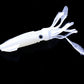 Luminous white squid soft plastic fishing lure with split tentacle arms