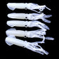 White squid soft plastic fishing lures, multiple baits with clear tentacle strands