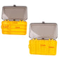 Clear-lidded double-sided lure box with yellow divider tray, open