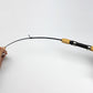 Ice fishing rod showing curved line attached near the yellow handle