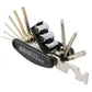 16-in-1 folding bicycle repair tool with wrenches, hex bits, and socket heads