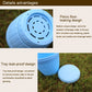 Blue plastic flower pot bottom with perforated base and removable tray