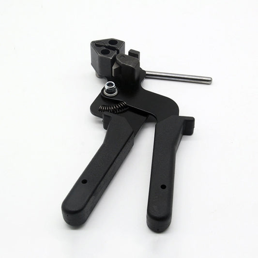 Black automatic cable tie tension cutting pliers with long metal cutter shaft