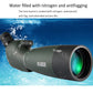 Teal monocular telescope with front lens shown in water splash effect.