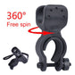 360° bike flashlight mount with black cradle ring and flexible clamp base