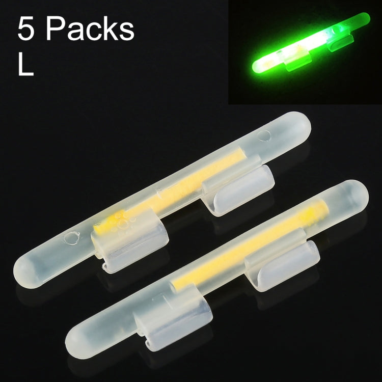 Clip-on luminous fishing light stick set, translucent blue housing with yellow glow