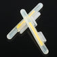 Clip-on luminous fishing light sticks, three bars crossing, translucent blue and yellow glow