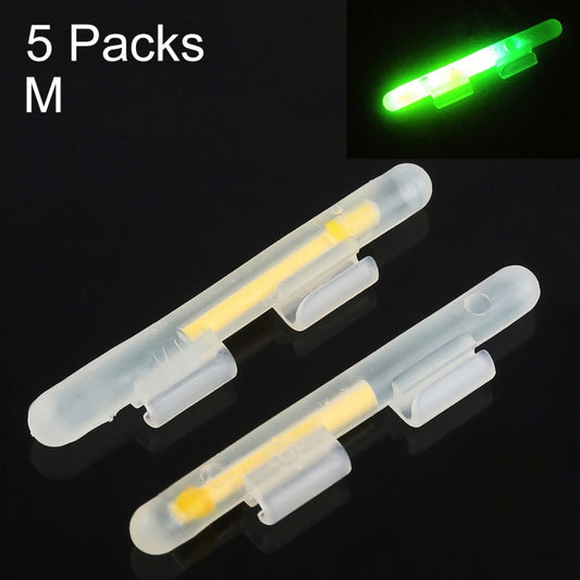 Clip-on luminous fishing light sticks, translucent white body with yellow core and white clips