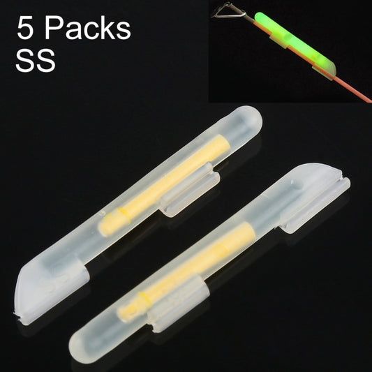 Clip-on luminous fishing light sticks, translucent blue with yellow glow inserts