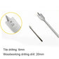 Silver spade drill bit and two drill bits, shown together for woodworking drilling