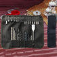 Drill bit set in black fabric pouch with organized bits, including a long spade-style bit