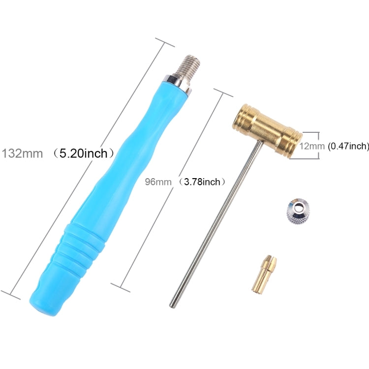 Mini copper hammer parts diagram: blue handle, 12mm head, 132mm length
