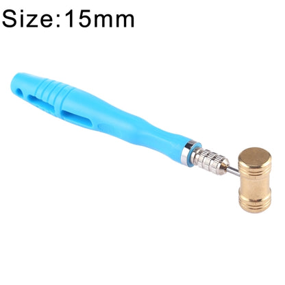 Mini copper round-head hammer with blue handle and 15mm head