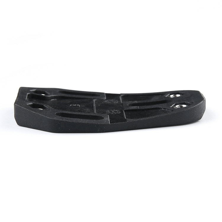 Black bicycle cleat spacer shim side profile, showing layered grooves