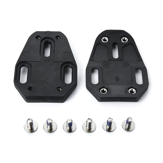 Black bicycle cleat spacer shim set with bolts and mounting screws