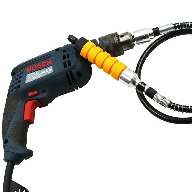 BOSCH power tool setup with flexible shaft and orange coupling for carving