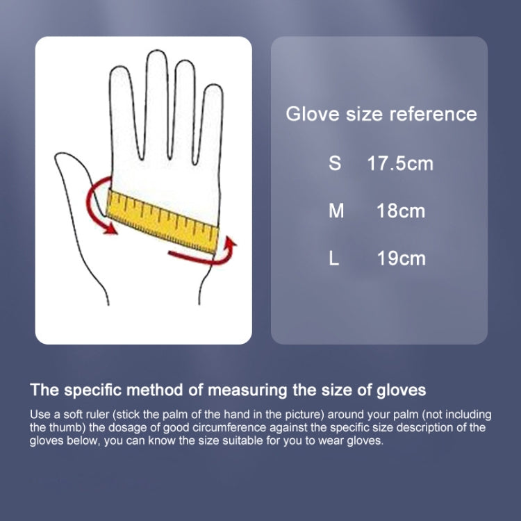 Glove size guide for half finger yoga gloves, size M palm circumference 18cm