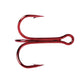 HENGJIA red treble fishing hook with three curved points and offset barbed tips