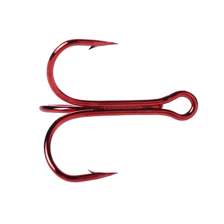 HENGJIA red treble fishing hook with three curved points and offset barbed tips