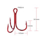 HENGJIA red FH023-6 treble hook with size labels: 8.5mm and 18.5mm