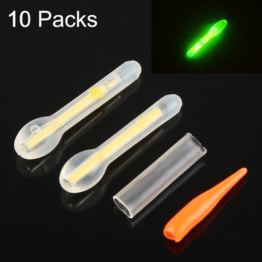 Bulb-shaped luminous fishing light sticks, clear translucent holders; orange and yellow glow
