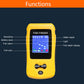 Yellow portable wireless fishfinder with color screen showing fishfinding view