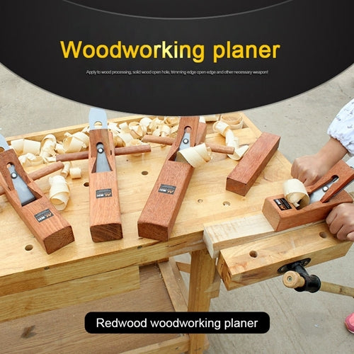 Woodworking hand planer tool, multiple units on a workbench with wood shavings