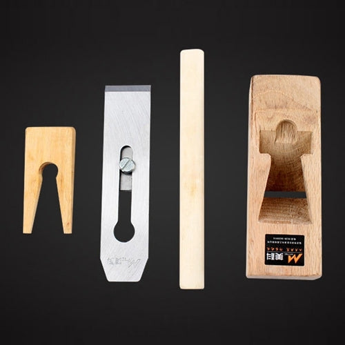 Wood hand plane blade pieces with wooden plane body and handle