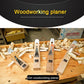 Woodworking hand plane set with metal blades and wooden handles
