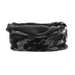 Black camouflage knit neck warmer/scarf, thick folded tube