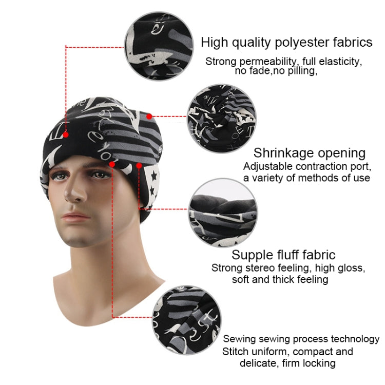 Black camouflage warm hat with face opening and matching neck cover