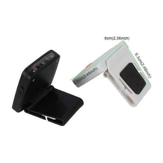 Black and white clip-on LED headlamp bodies with fold-out mounting clip