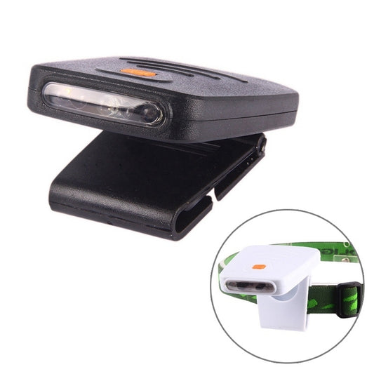 Black rechargeable clip-on LED headlamp with adjustable sensor light panel