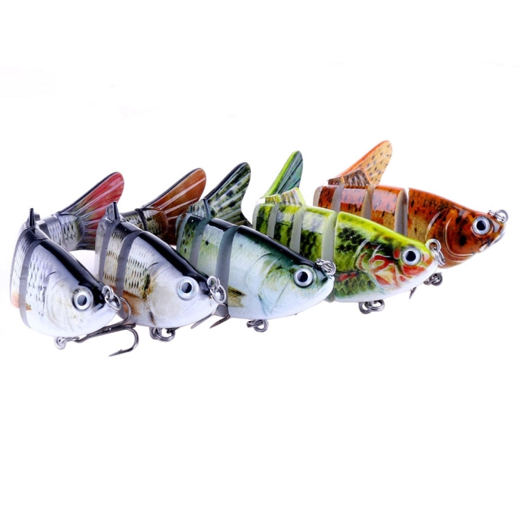 Multi-section hard plastic fishing lure set with mixed colors and multiple treble hooks