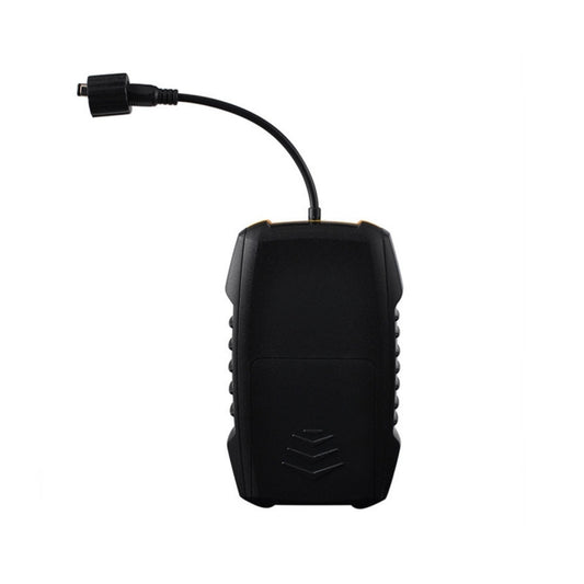 Portable wired fish finder rear view with attached sonar cable connector