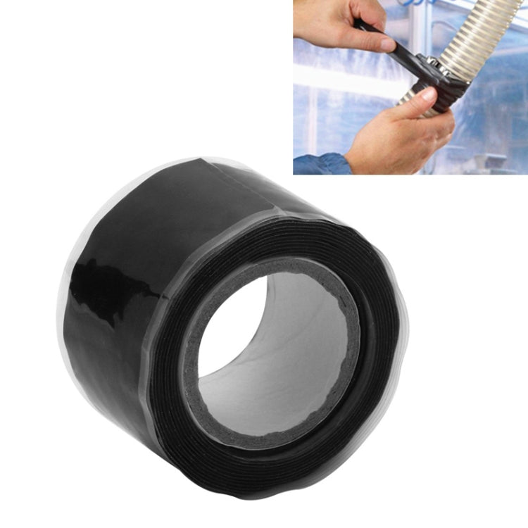 Black silicone self-adhesive tape roll with visible inner core