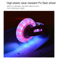 Two-wheel flash skateboard with glowing PU wheel, black deck and silver trucks