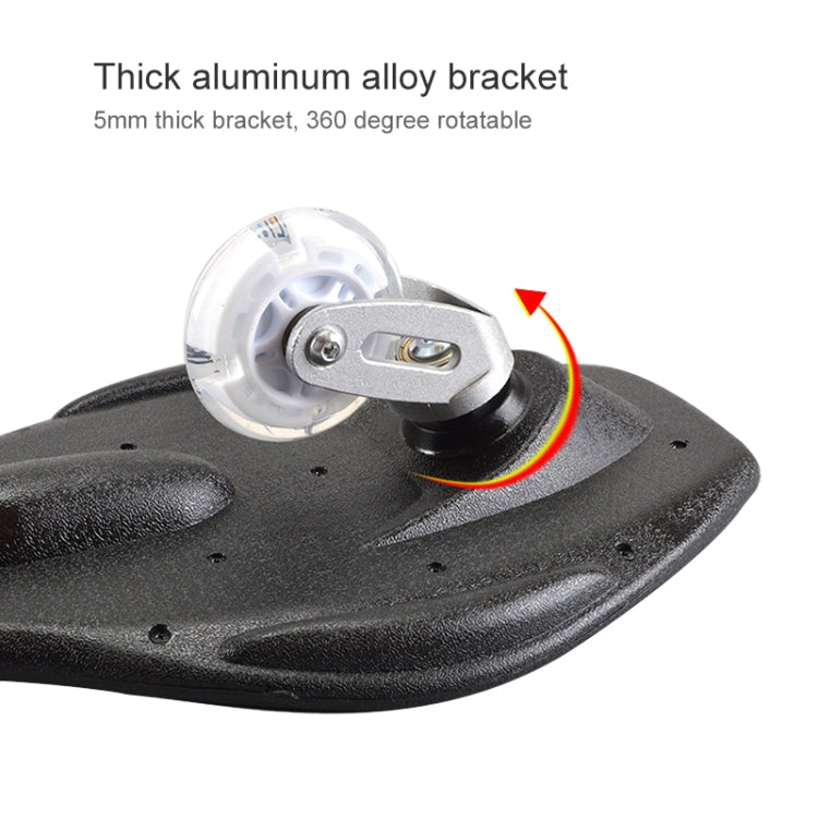 Skateboard wheel bracket with thick aluminum alloy mount and 360-degree turn design.