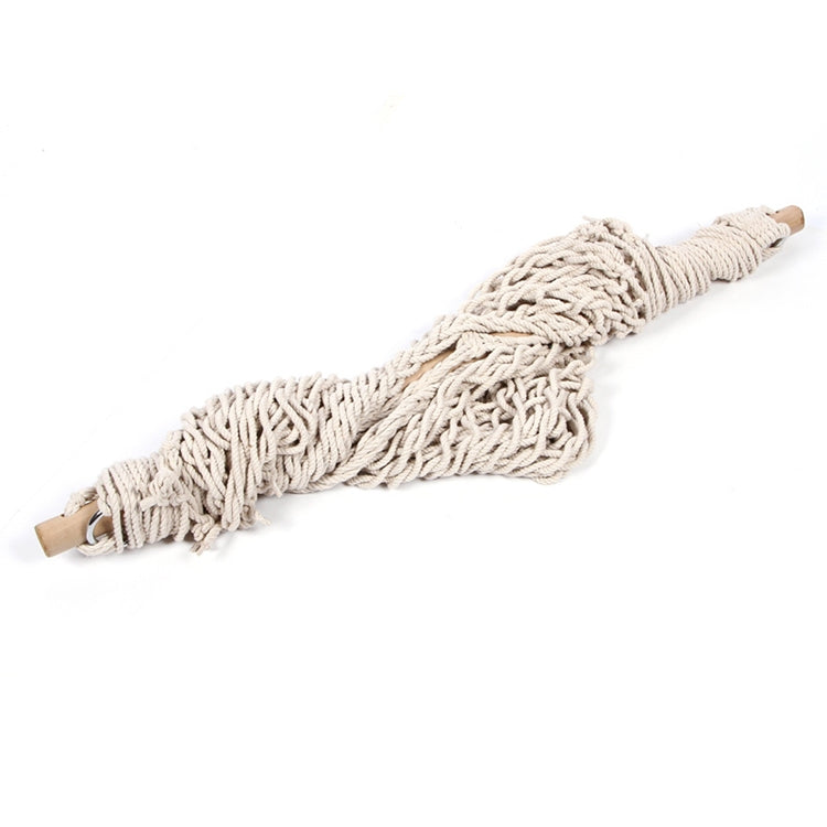 Twisted cotton rope end with knotted stitching for hammock swing suspension