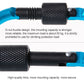 D-ring buckle lock detail with black textured grips on aluminum carabiner
